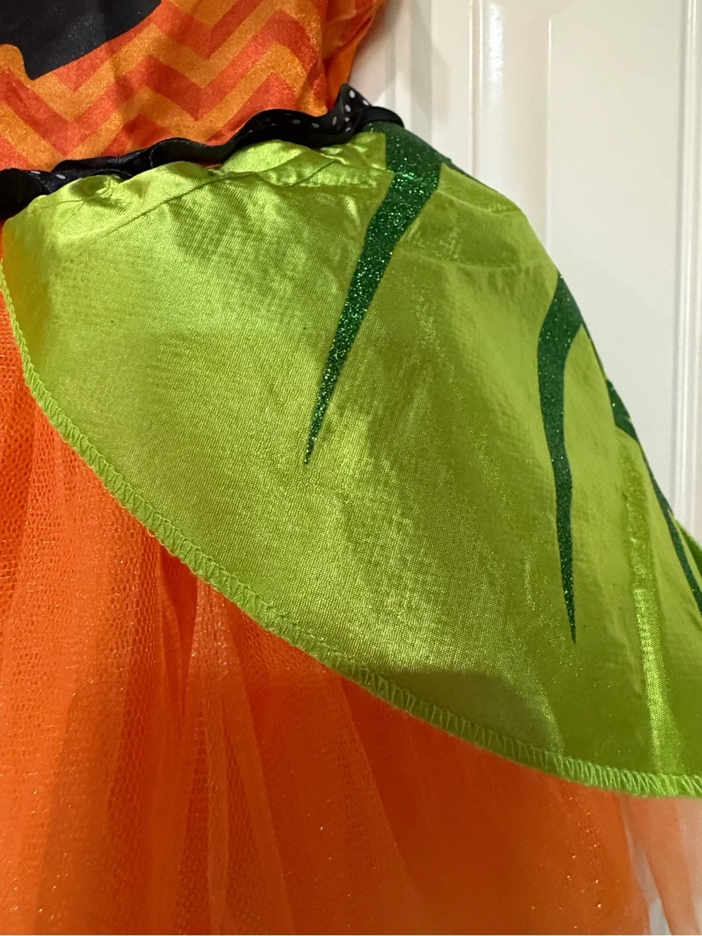 Kids Orange Pumpkin Tulle Dress Costume Size Small